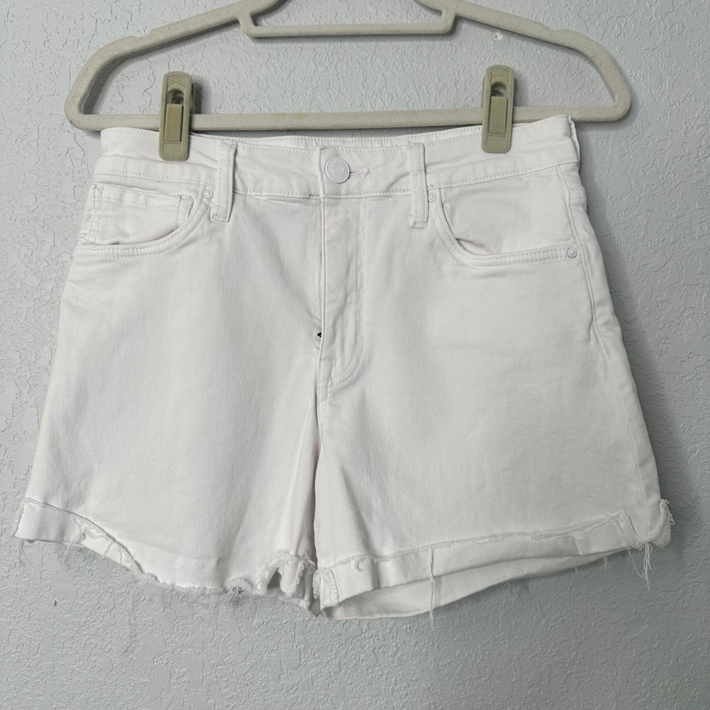 KUT‎ from the Kloth White Denim Cutoff Frayed Hem Shorts Womens Size 4